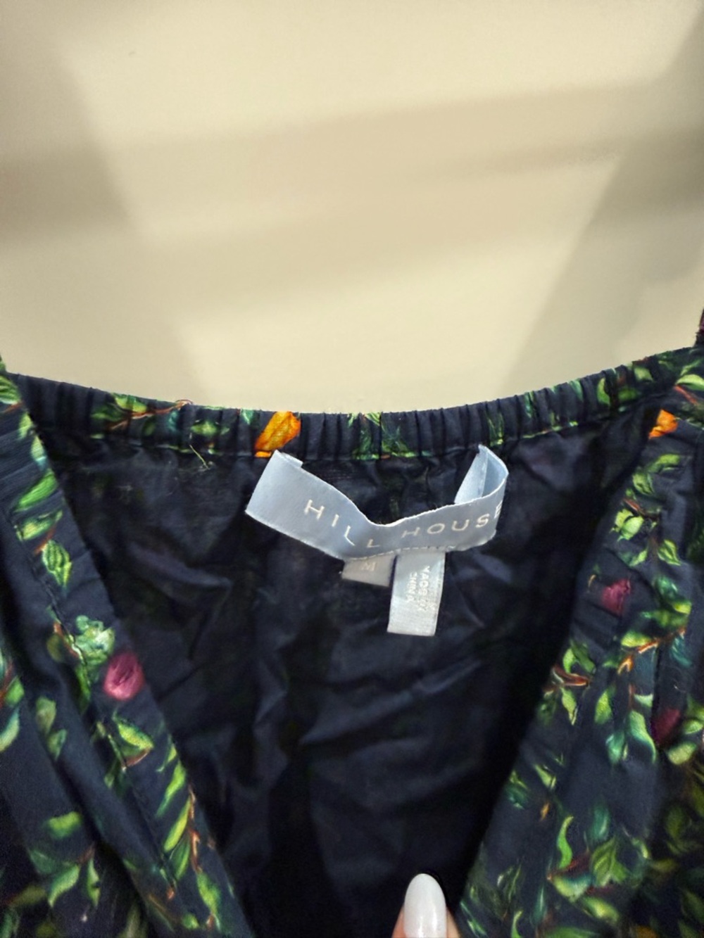 Hill House Mini Dress in Navy with Green and Yellow Floral Print - Picture 2 of 2